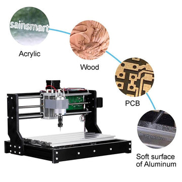 SainSmart Genmitsu CNC 3018-PRO Router Kit GRBL Control 3 Axis Plastic Acrylic PCB PVC Wood Carving Milling Engraving Machine, XYZ Working Area 300x180x45mm - Imported from UK
